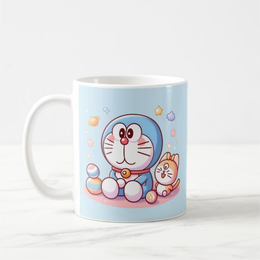 にゃんにゃんネコとドラえもん コーヒーマグカップ (左)