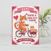 にゃんにゃんバレンタインカード - かわいい猫ちゃん 招待状 (スタンド正面)