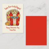 にゃんにゃんポップコーン バレンタイン ノートカード (正面/裏面)