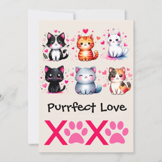 にゃんにゃんラブ キュートな猫をテーマにしたバレンタイン シーズンカード (正面)