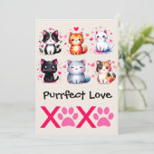 にゃんにゃんラブ キュートな猫をテーマにしたバレンタイン シーズンカード (スタンド正面)
