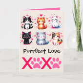 にゃんにゃんラブ キュートな猫をテーマにしたバレンタイン シーズンカード (正面)