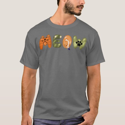 にゃんにゃん面白い Tシャツ (正面)