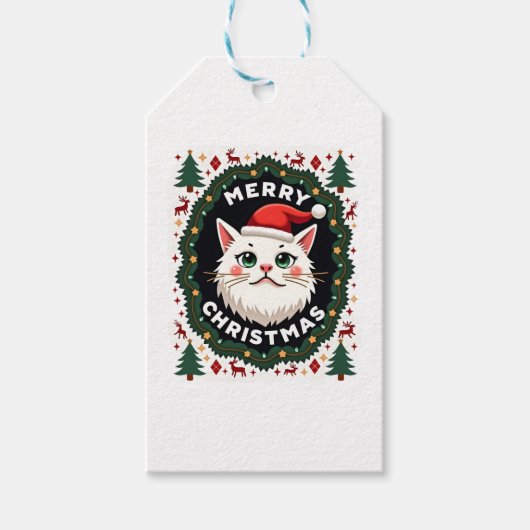 にゃんにゃんSmudge Uglyクリスマスセーター (1) ギフトタグ (正面)