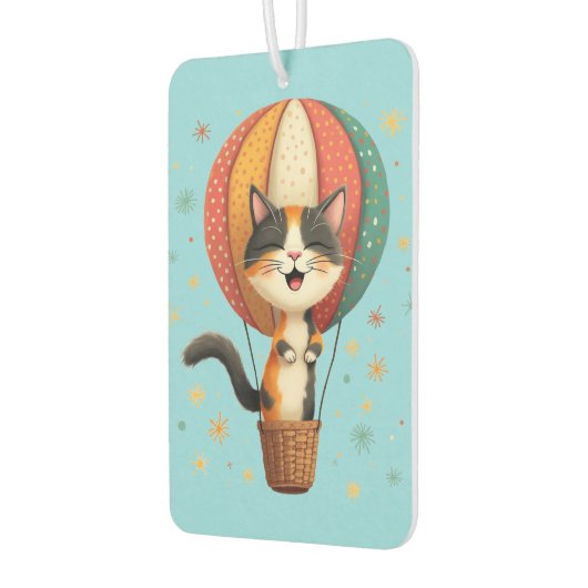 にゃんよろこびの三毛猫空大冒険イラスト カーエアーフレッシュナー (左)