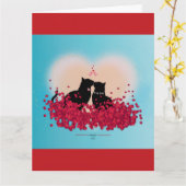 にゃんラブ キス ギフトバッグ カード (黄色い花)