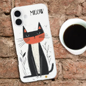 にゃん。自信に満ちた猫のイラスト iPhoneケース