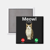 にゃ~んと鳴く猫フクロウ不吉なインターネット面白グッズ マグネット (正面/裏面)