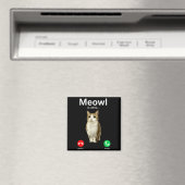 にゃ~んと鳴く猫フクロウ不吉なインターネット面白グッズ マグネット (インサイチュ (食洗機))