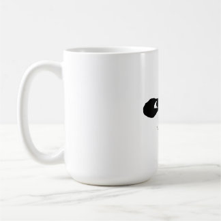 にやつくパンダの顔の黒と白のグラフィックマグ コーヒーマグカップ