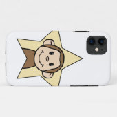 にやにや笑いのスマイルの星を持つかわいい漫画の切り貼り芸術猿 Case-Mate iPhoneケース (裏面(横))