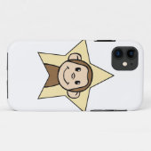 にやにや笑いのスマイルの星を持つかわいい漫画の切り貼り芸術猿 Case-Mate iPhoneケース (裏面(横))