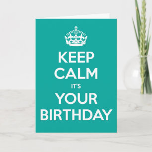 によってあなたの誕生日-ティール(緑がかった色)である平静を保って下さい カード