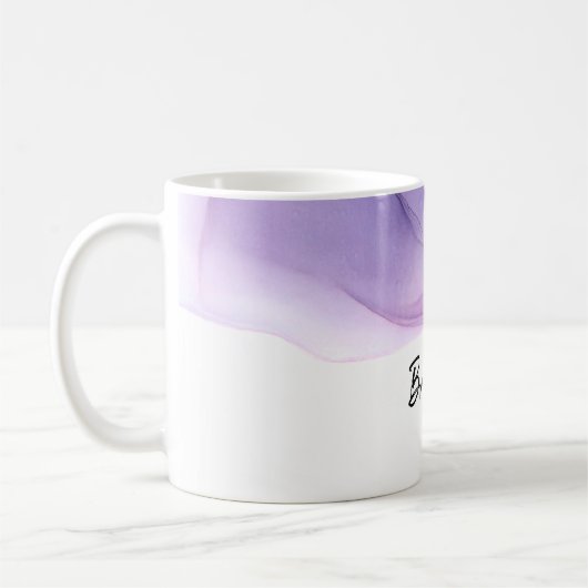 *~*によっては抽象的な水彩画のラベンダーのマゼンタが呼吸します コーヒーマグカップ (左)