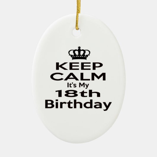 によって私の第18誕生日である平静を保って下さい セラミックオーナメント (正面)