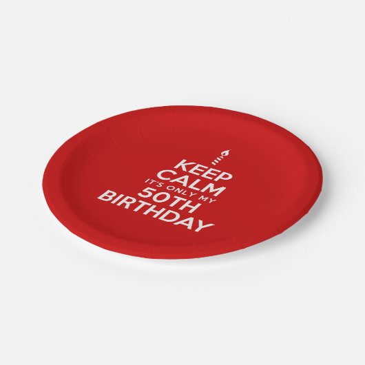 によって赤い私の第50誕生日だけである平静を保って下さい ペーパープレート (アングル)