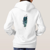 `によって選ばれる」-女性白のフード付きスウェットシャツ パーカ (裏面)