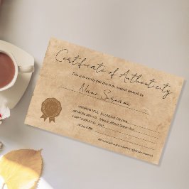 ～によるモダン真正性アートワーク証明書