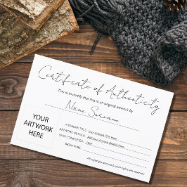 ～によるモダン真正性アートワーク証明書