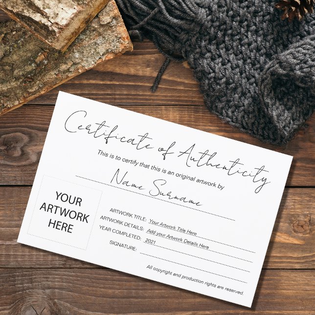 ～によるモダン真正性アートワーク証明書 (クリエイターアップロード済み)