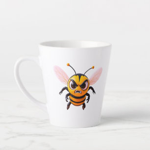 にらむキャラクターの蜂 カフェラテマグ