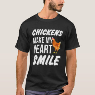 にわとりが私の心を笑顔にする ファーマーチキン Tシャツ