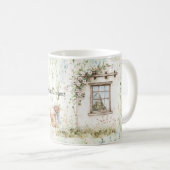 にわとりのロマンティックハウス窓花 コーヒーマグカップ (正面右)
