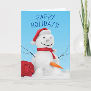 にんじんおもしろいを誤って配置した雪だるま シーズンカード