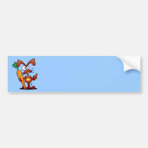 にんじんが付いているウサギ バンパーステッカー