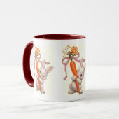 にんじんが付いているバニーは上がり、 マグカップ (正面左)