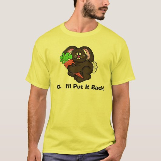 にんじんのおもしろいなキリスト教のイースターTシャツが付いているバニー Tシャツ (正面)