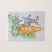 にんじんのパズルが付いているオリバーのバニー ジグソーパズル (横)