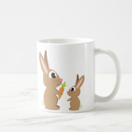 にんじんを分かち合うかわいいウサギたち コーヒーマグカップ