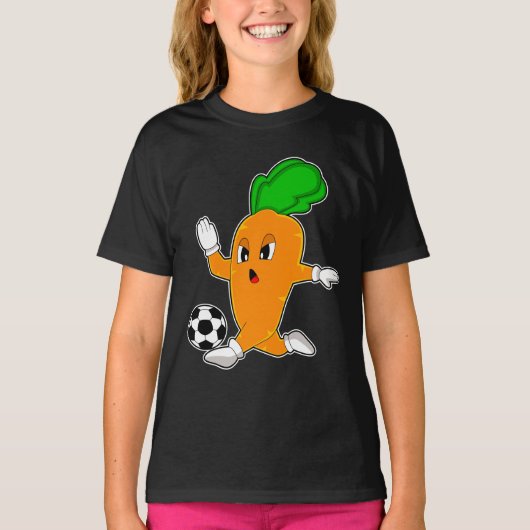 にんじんサッカー選手サッカー Tシャツ (正面)