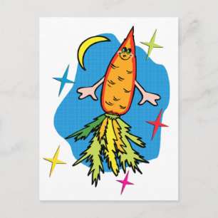 にんじんロケット船おもしろい葉書 ポストカード