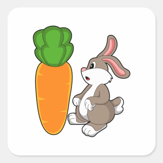 にんじん付きウサギ(2).PNG スクエアシール (正面)