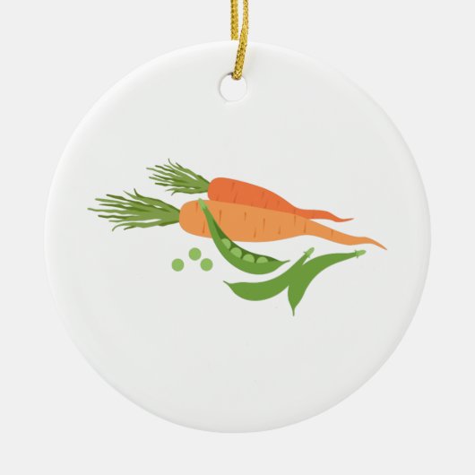 にんじん及びエンドウ豆 セラミックオーナメント (正面)