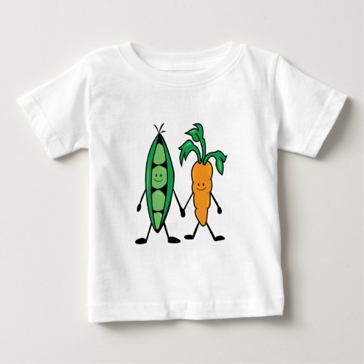 にんじん及びエンドウ豆 ベビーTシャツ (正面)
