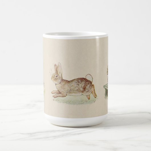 にんじん、バニーのマグが付いているかわいいヴィンテージのウサギ コーヒーマグカップ (中央)