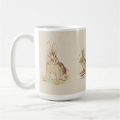 にんじん、バニーのマグが付いているかわいいヴィンテージのウサギ コーヒーマグカップ (左)