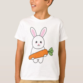 にんじんTシャツを着たかわいいうさぎ Tシャツ