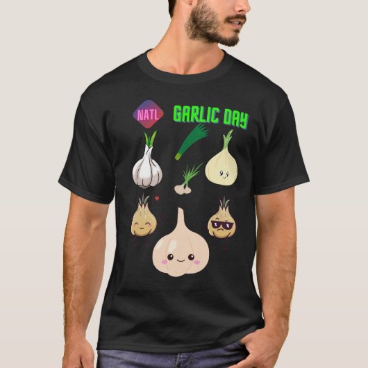 にんにくの日のお祝い Tシャツ (正面)