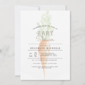 にんオーガニックぼ |ベギー |水彩赤ちゃんシャワー 招待状 (正面)