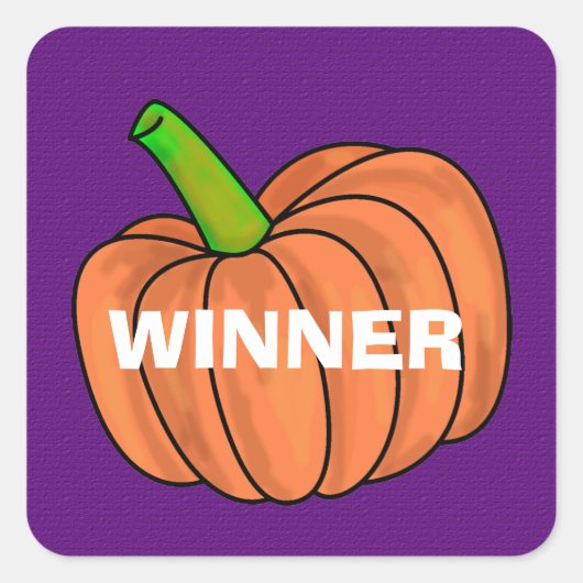 ~にカボチャのステッカスタマイズク スクエアシール (正面)