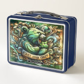 ~にカラフルおけるクマのアートワーク メタルランチボックス (正面)
