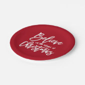 |にクリスマスの休日の挨拶の魔法を信じて下さい ペーパープレート (アングル)