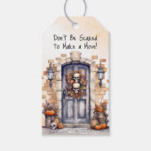 ~にパーソナライズされたは財産を怖がらポップ・アートのない ギフトタグ (正面)