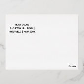 ～にモダン対する赤いエレガント応援 箔シーズンポストカード (裏面)