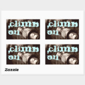 ～に乗り込む 長方形シール (シート)