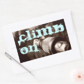 ～に乗り込む 長方形シール (封筒)